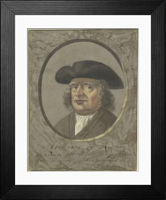 Framed Print : Portrait of the painter Abraham de Ridder, 1678-c.1788. Creator: Anon Framed Print : Portrait of the painter Abraham de Ridder, 1678-c.1788. Creator: Anon