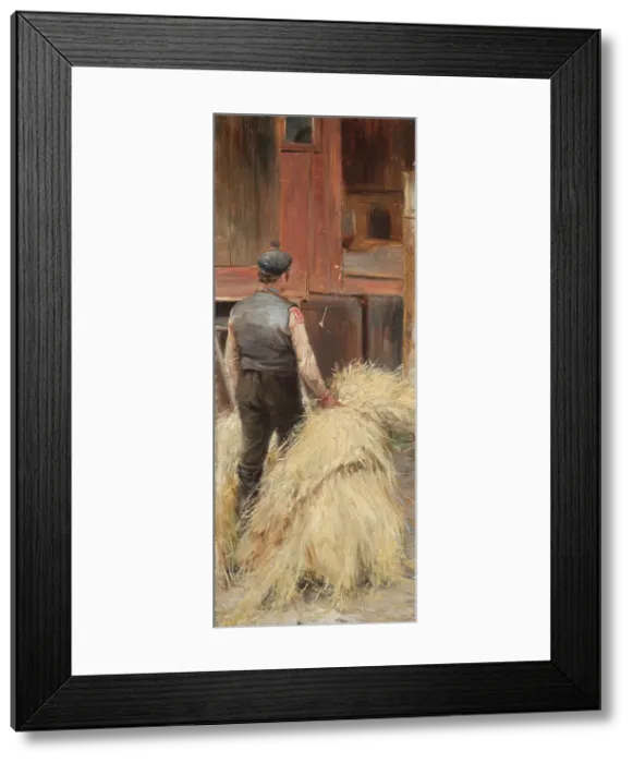 Framed Print : Haymaking, 1880s. Creator: Nils Kreuger Framed Print : Haymaking, 1880s. Creator: Nils Kreuger