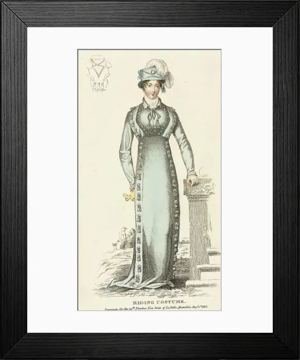 Framed Print : Fashion Plate (Riding Costume), 1812. Creator: Unknown Framed Print : Fashion Plate (Riding Costume), 1812. Creator: Unknown