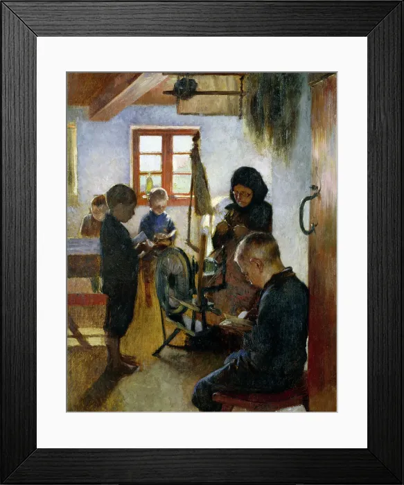 Framed Print : In the Village School, 1884. Creator: Oscar Bjorck Framed Print : In the Village School, 1884. Creator: Oscar Bjorck
