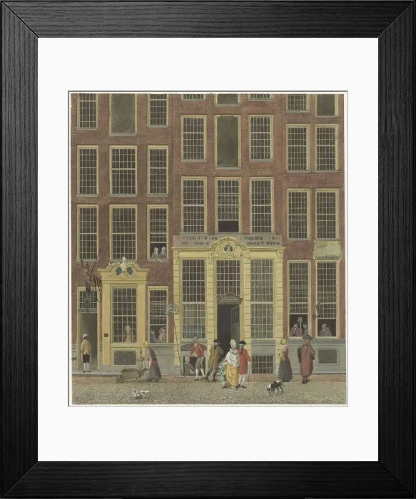 Framed Print : Jan de Groot's bookshop and lottery office in the Kalverstraat in Amsterdam, 1758-1843. Creator: Anon Framed Print : Jan de Groot's bookshop and lottery office in the Kalverstraat in Amsterdam, 1758-1843. Creator: Anon