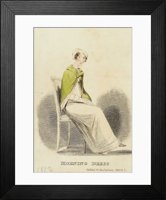 Framed Print : Fashion Plate (Morning Dress), 1812. Creator: Unknown Framed Print : Fashion Plate (Morning Dress), 1812. Creator: Unknown