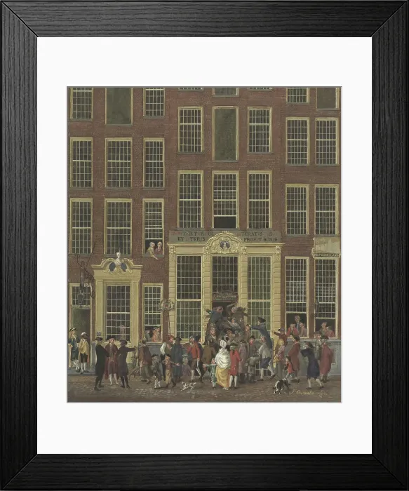 Framed Print : Jan de Groot's bookshop and lottery office in the Kalverstraat in Amsterdam, 1758-1843. Creator: Anon Framed Print : Jan de Groot's bookshop and lottery office in the Kalverstraat in Amsterdam, 1758-1843. Creator: Anon