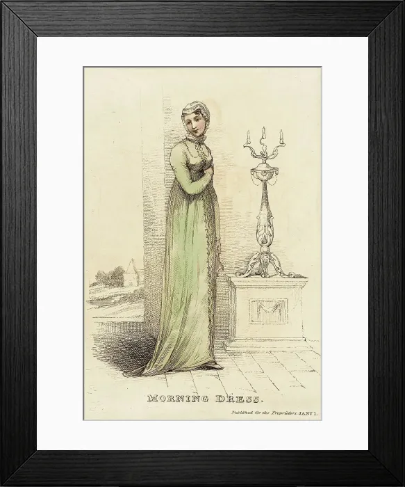 Framed Print : Fashion Plate (Morning Dress), 1813. Creator: Unknown Framed Print : Fashion Plate (Morning Dress), 1813. Creator: Unknown