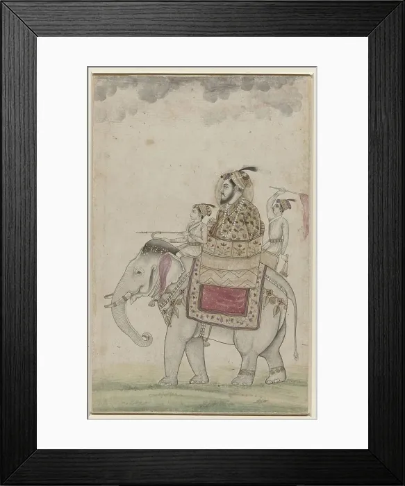 Framed Print : Mughal prince sitting on an elephant, 1675-1700. Creator: Anon Framed Print : Mughal prince sitting on an elephant, 1675-1700. Creator: Anon