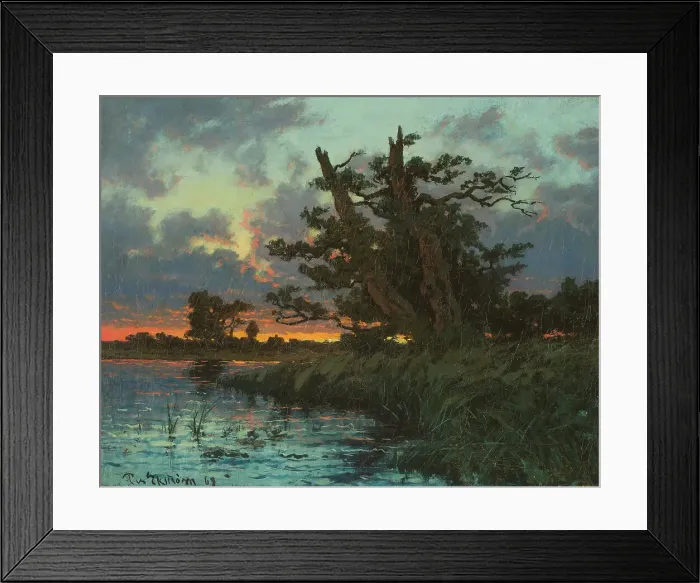 Framed Print : Landscape after Sunset, 1869. Creator: Per Ekstrom Framed Print : Landscape after Sunset, 1869. Creator: Per Ekstrom