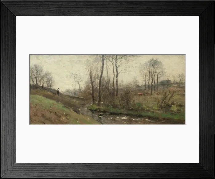 Framed Print : Landscape with a Running Brook. Scene from the Carolles in Normandy, 1880s. Creator: Per Ekstrom Framed Print : Landscape with a Running Brook. Scene from the Carolles in Normandy, 1880s. Creator: Per Ekstrom