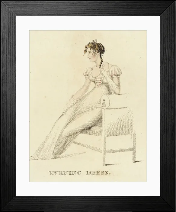 Framed Print : Fashion Plate (Evening Dress), 1813. Creator: Unknown Framed Print : Fashion Plate (Evening Dress), 1813. Creator: Unknown
