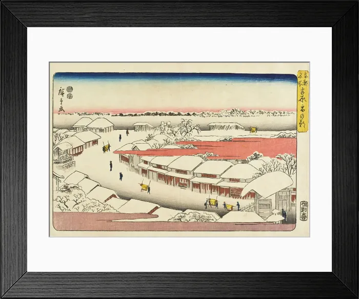 Framed Print : View of Snow at Yoshiwara, c1847-1852. Creator: Ando Hiroshige Framed Print : View of Snow at Yoshiwara, c1847-1852. Creator: Ando Hiroshige