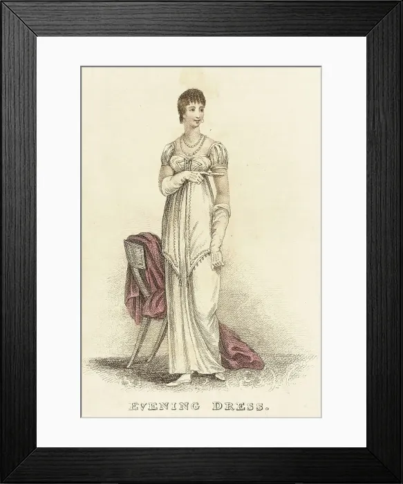 Framed Print : Fashion Plate (Evening Dress), 1813. Creator: Unknown Framed Print : Fashion Plate (Evening Dress), 1813. Creator: Unknown