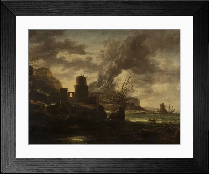 Framed Print : Harbour Scene. Creator: School of Salvator Rosa Framed Print : Harbour Scene. Creator: School of Salvator Rosa