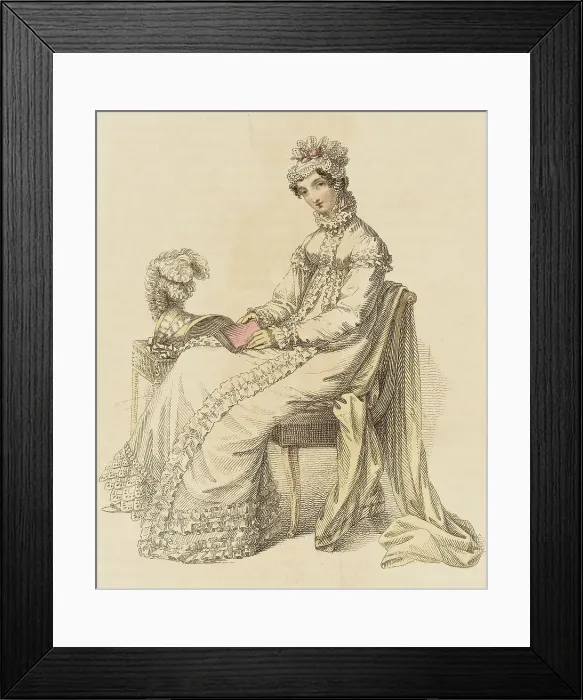 Framed Print : Fashion Plate (Morning Dress), 1818. Creator: Unknown Framed Print : Fashion Plate (Morning Dress), 1818. Creator: Unknown