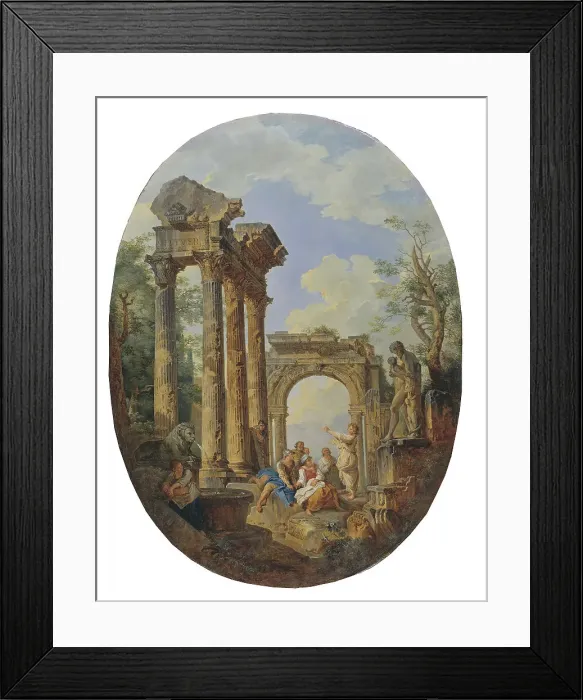 Framed Print : Roman Ruins, early-mid 18th century. Creator: Giovanni Paolo Panini Framed Print : Roman Ruins, early-mid 18th century. Creator: Giovanni Paolo Panini