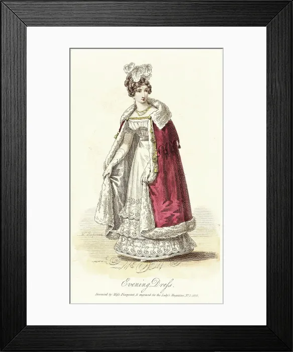 Framed Print : Fashion Plate (Evening Dress), 1825. Creator: Unknown Framed Print : Fashion Plate (Evening Dress), 1825. Creator: Unknown