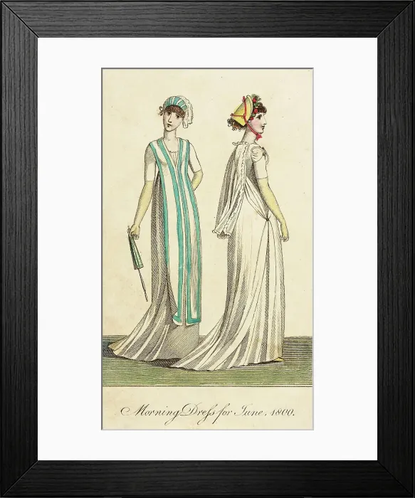 Framed Print : Fashion Plate (Morning Dress for June 1800), 1800. Creator: Unknown Framed Print : Fashion Plate (Morning Dress for June 1800), 1800. Creator: Unknown