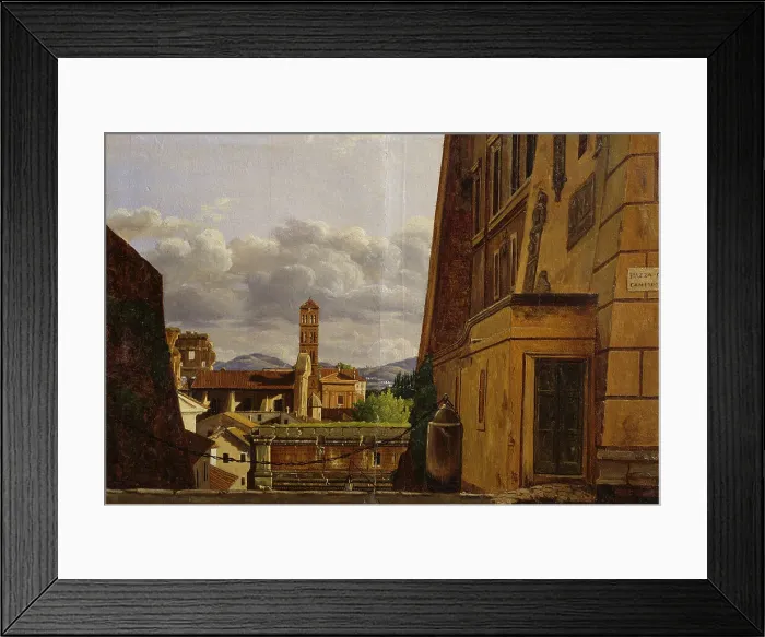 Framed Print : View from Piazza di Campidoglio, Roma, early-mid 19th century. Creator: Gustaf Soderberg Framed Print : View from Piazza di Campidoglio, Roma, early-mid 19th century. Creator: Gustaf Soderberg
