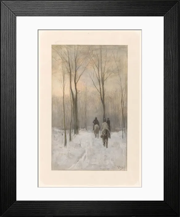 Framed Print : Riders in the Snow in the Haagse Bos, 1880. Creator: Anton Mauve Framed Print : Riders in the Snow in the Haagse Bos, 1880. Creator: Anton Mauve