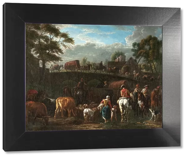 Landscape with Peasants, Soldiers and Cattle. Creator: Pieter van Bloemen