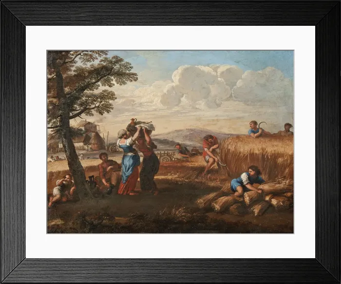 Framed Print : Landscape with Harvesting, 18th century. Creator: Pietro da Cortona Framed Print : Landscape with Harvesting, 18th century. Creator: Pietro da Cortona