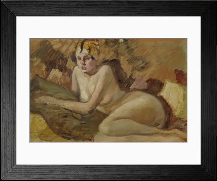 Framed Print : Recumbent model, 1919. Creator: Helmer Osslund Framed Print : Recumbent model, 1919. Creator: Helmer Osslund