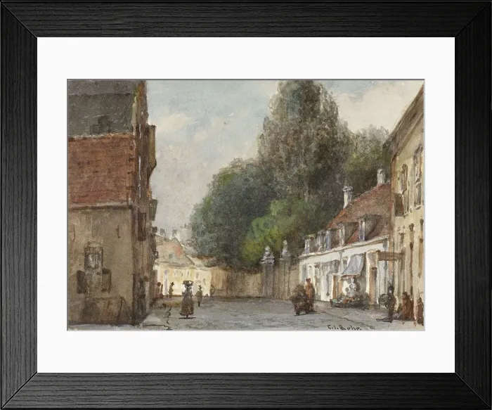 Framed Print : Cityscape, 1822-1895. Creator: Carel Jacobus Behr Framed Print : Cityscape, 1822-1895. Creator: Carel Jacobus Behr