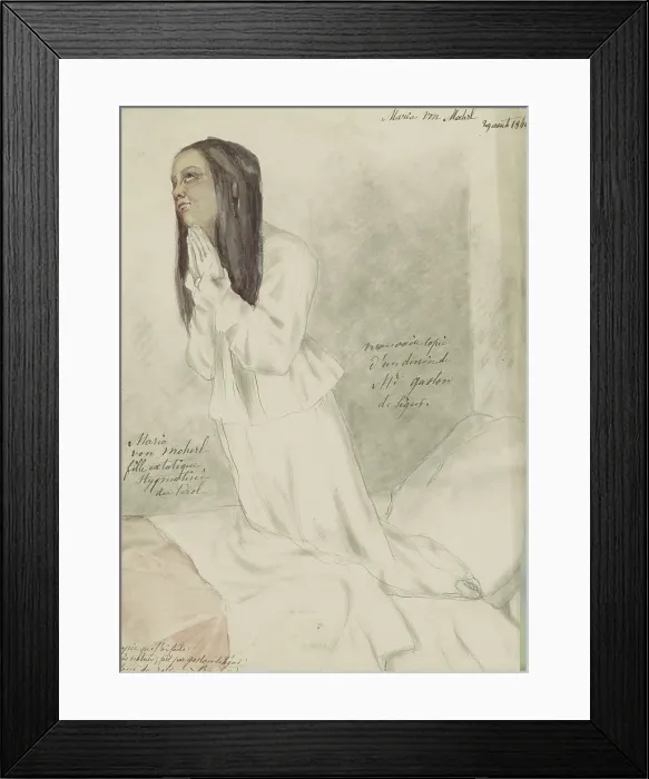 Framed Print : Stigmatization of Maria von Mörl, 1846. Creator: Chantal de Lucay Framed Print : Stigmatization of Maria von Mörl, 1846. Creator: Chantal de Lucay