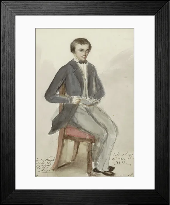 Framed Print : Portrait of Helion de Lucay, 1853. Creator: Chantal de Lucay Framed Print : Portrait of Helion de Lucay, 1853. Creator: Chantal de Lucay