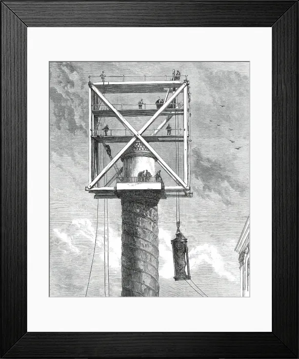 Framed Print : Replacing the Statue of Napoleon I. on the Vendome Column, Paris, 1876. Creator: Unknown Framed Print : Replacing the Statue of Napoleon I. on the Vendome Column, Paris, 1876. Creator: Unknown
