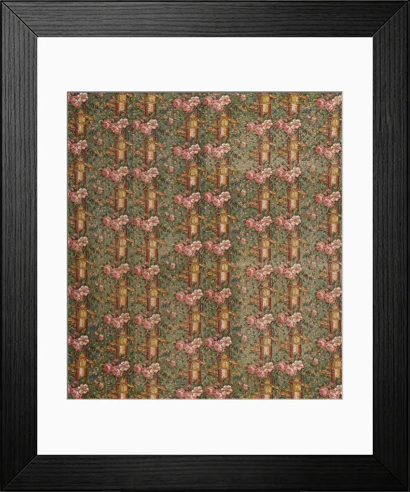 Framed Print : Whole Cloth Quilt with Pillar Print, c1830. Creator: Unknown Framed Print : Whole Cloth Quilt with Pillar Print, c1830. Creator: Unknown