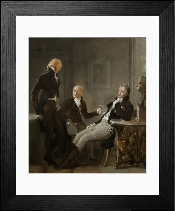 Framed Print : Johan Fredrik Aminoff, Johan Albrekt Ehrenström and Gustaf Mauritz Armfelt, 1804. Creator: René Théodore Berthon Framed Print : Johan Fredrik Aminoff, Johan Albrekt Ehrenström and Gustaf Mauritz Armfelt, 1804. Creator: René Théodore Berthon