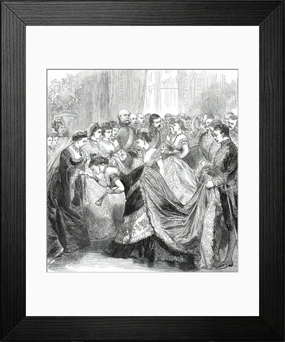 Framed Print : Her Majesty's Drawingroom at Buckingham Palace, 1876. Creator: Unknown Framed Print : Her Majesty's Drawingroom at Buckingham Palace, 1876. Creator: Unknown