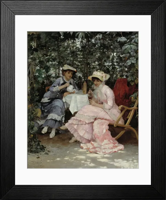 Framed Print : Sitting under the Arbour, 1880. Creator: Hugo Birger