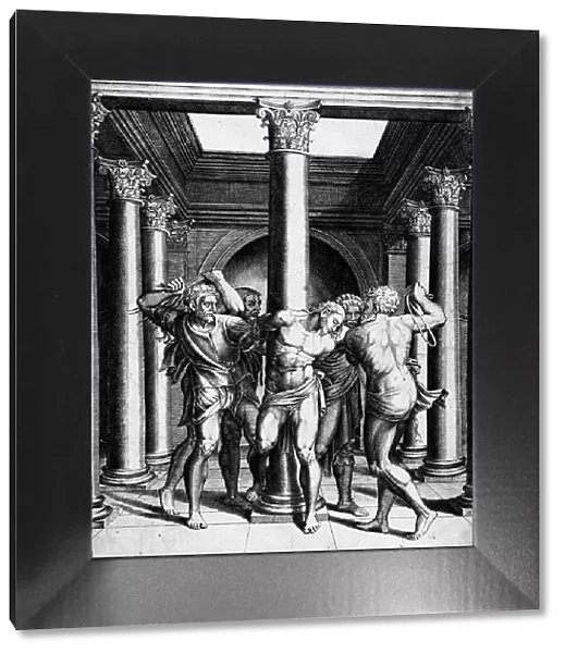 The Flagellation, between 1547 and 1587. Creators: Adamo Scultori, Michelangelo Buonarroti