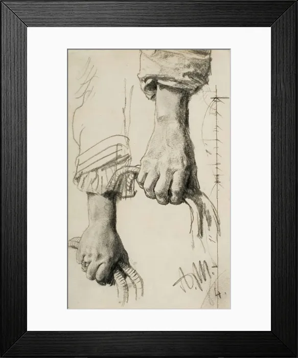 Framed Print : Two Studies of a Right Hand, 1884. Creator: Adolph Menzel Framed Print : Two Studies of a Right Hand, 1884. Creator: Adolph Menzel