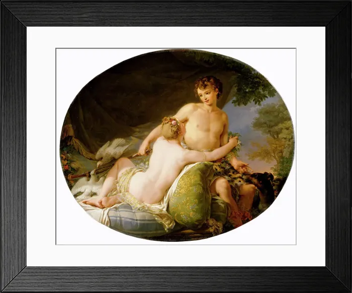 Framed Print : Venus and Adonis, mid-late 18th century. Creator: Hugues Taraval Framed Print : Venus and Adonis, mid-late 18th century. Creator: Hugues Taraval