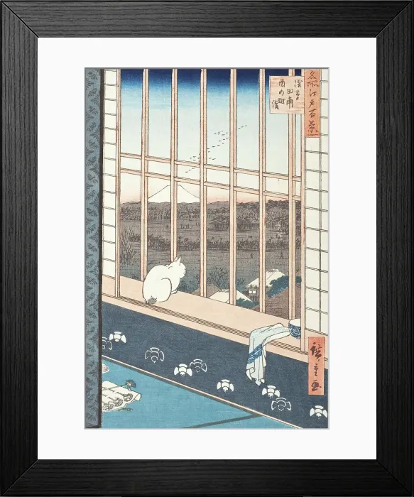 Framed Print : Asakusa Rice Fields and Festival of Torinomachi, 1857. Creator: Ando Hiroshige