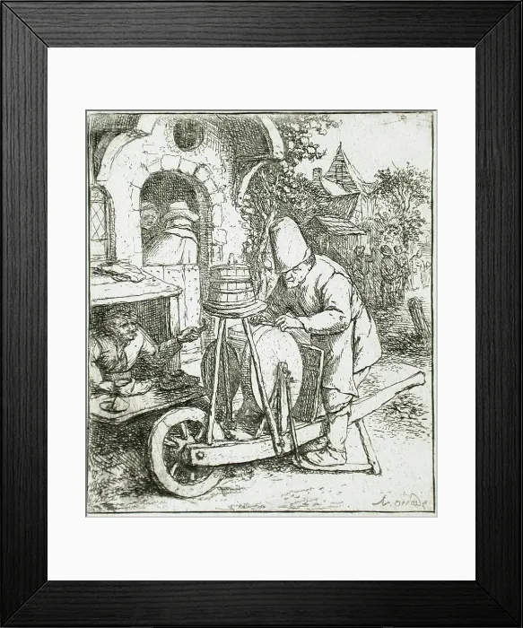 Framed Print : The Knife Grinder, c1682. Creator: Adriaen van Ostade Framed Print : The Knife Grinder, c1682. Creator: Adriaen van Ostade