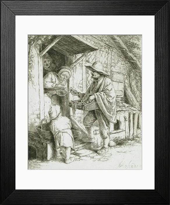 Framed Print : The Spectacle Seller, c1646. Creator: Adriaen van Ostade Framed Print : The Spectacle Seller, c1646. Creator: Adriaen van Ostade