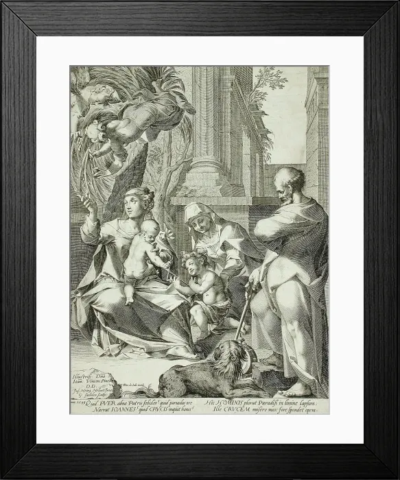 Framed Print : The Holy Family with Saint Elizabeth and Saint John the Baptist, 1593. Creator: Aegidius Sadeler II Framed Print : The Holy Family with Saint Elizabeth and Saint John the Baptist, 1593. Creator: Aegidius Sadeler II