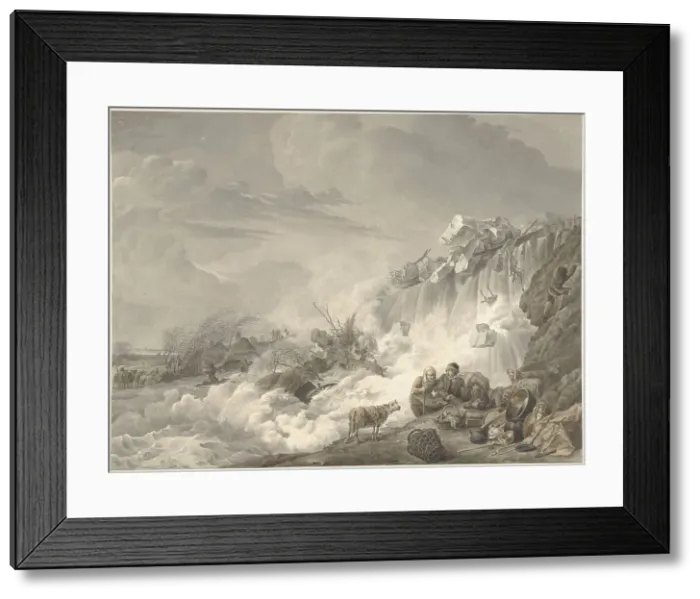 Framed Print : Dyke breach, 1765-1873. Creator: Cornelis van Hardenbergh Framed Print : Dyke breach, 1765-1873. Creator: Cornelis van Hardenbergh