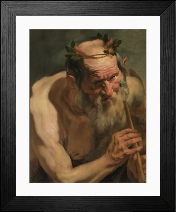 Framed Print : Old Satyr Holding a Flute, early-mid 17th century. Creator: Jacob Jordaens Framed Print : Old Satyr Holding a Flute, early-mid 17th century. Creator: Jacob Jordaens