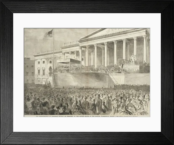 Framed Print : The Inauguration of Abraham Lincoln as President of the United States, at the Capitol, March 4, 1861 Creator: Unknown Framed Print : The Inauguration of Abraham Lincoln as President of the United States, at the Capitol, March 4, 1861 Creator: Unknown