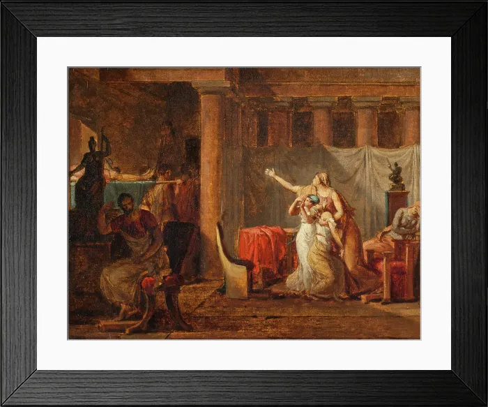 Framed Print : The Lictors Returning to Brutus the Bodies of his Sons. Study, late 18th-early 19th century. Creator: Jacques-Louis David Framed Print : The Lictors Returning to Brutus the Bodies of his Sons. Study, late 18th-early 19th century. Creator: Jacques-Louis David