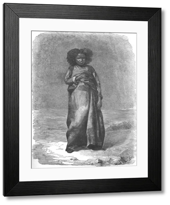 Framed Print : A Madegasse widow; A Birds-eye View of Madagascar, 1875. Creator: M.D Charnay Framed Print : A Madegasse widow; A Birds-eye View of Madagascar, 1875. Creator: M.D Charnay