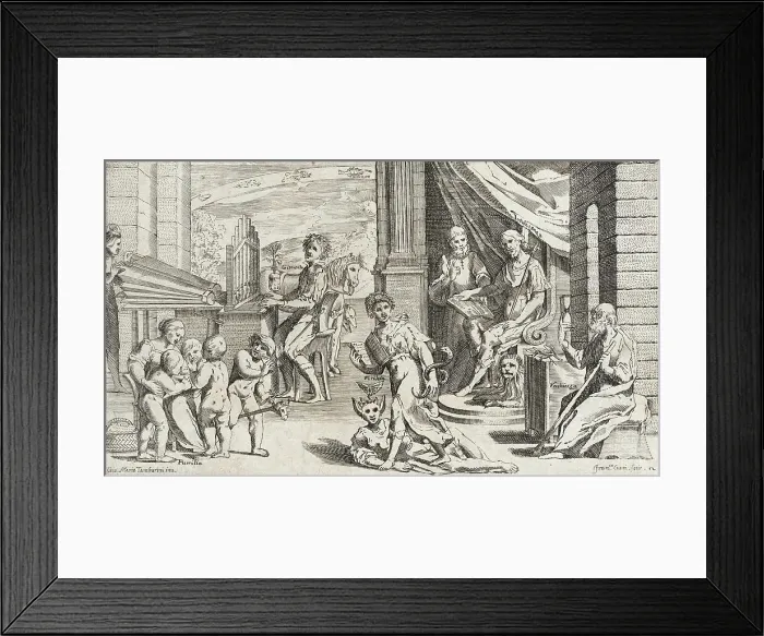 Framed Print : Trades Practiced in Bologna, c1640. Creators: Agostino Parisini, Francesco Curti Framed Print : Trades Practiced in Bologna, c1640. Creators: Agostino Parisini, Francesco Curti