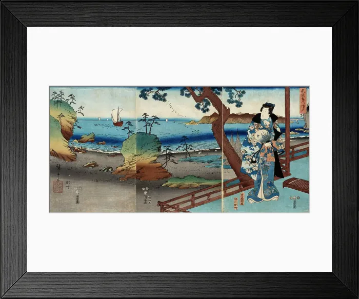 Framed Print : The Ascendence of a Modern Day Genji, 1853. Creators: Ando Hiroshige, Utagawa Kunisada Framed Print : The Ascendence of a Modern Day Genji, 1853. Creators: Ando Hiroshige, Utagawa Kunisada