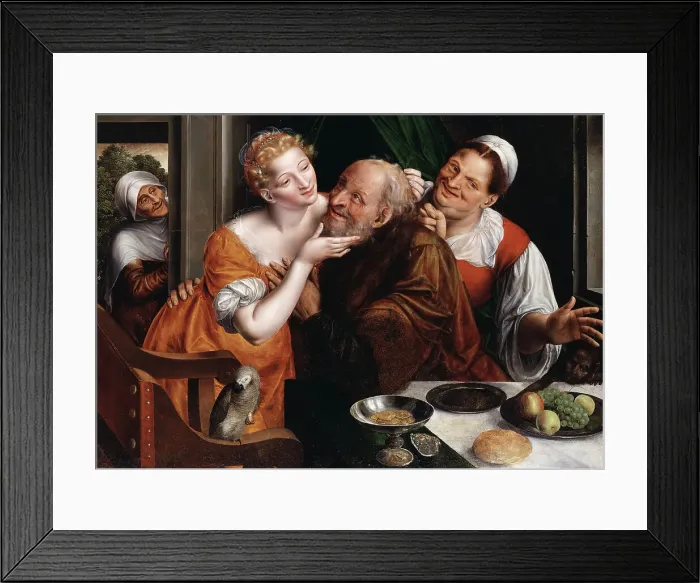 Framed Print : The Ill-matched Pair, 1566. Creator: Jan Massys Framed Print : The Ill-matched Pair, 1566. Creator: Jan Massys