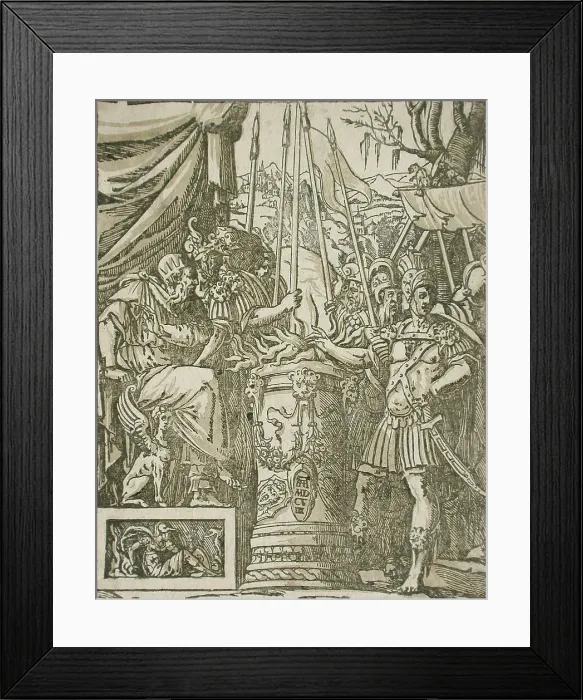 Framed Print : Mucius Scaevola, 1608. Creator: Andrea Andreani Framed Print : Mucius Scaevola, 1608. Creator: Andrea Andreani