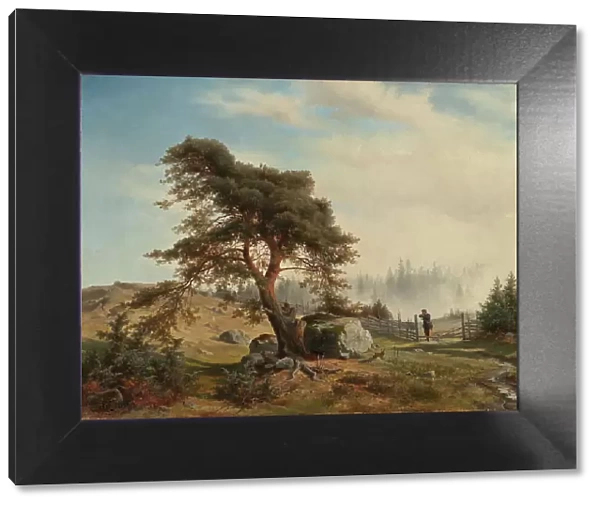Landscape with Hunters, 1852. Creator: Wilhelm von Mörner