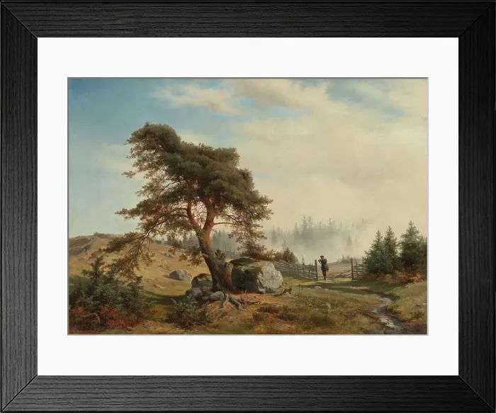 Framed Print : Landscape with Hunters, 1852. Creator: Wilhelm von Mörner Framed Print : Landscape with Hunters, 1852. Creator: Wilhelm von Mörner